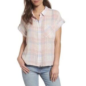 Rails Whitney Verona Plaid Button Down Short Sleeve Size Large
